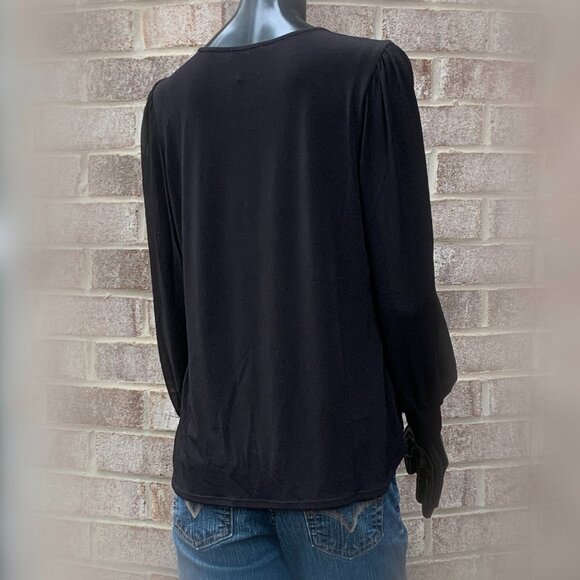 Calvin Klein M9HH7844 Crew Neck Chiffon Sleeve Blouse Sz S - Picture 7 of 16